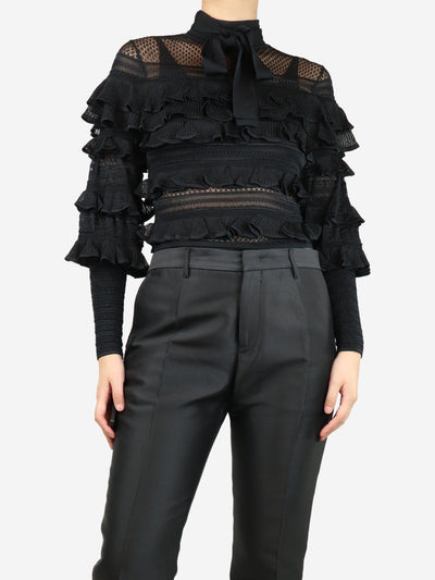 Black ruffle top - size UK 10 Tops Zimmermann 