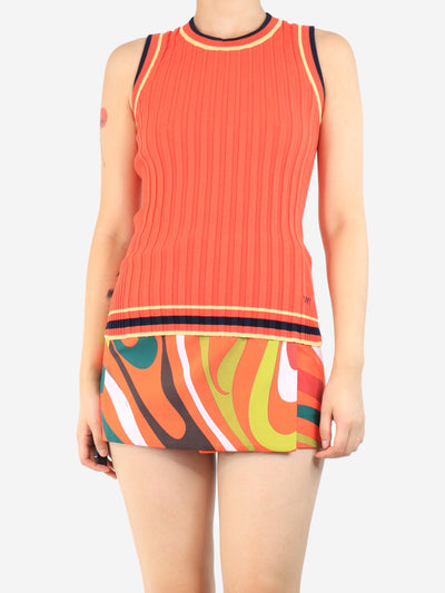 Red sleeveless ribbed tank top - size S Knitwear Victoria Beckham 
