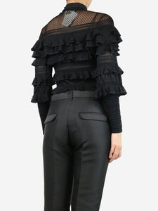 Zimmermann Black ruffle top - size UK 10