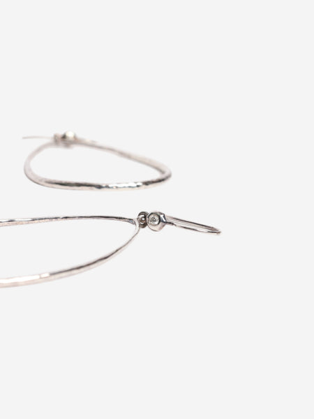 Silver wavy teardrop earrings alternate image
