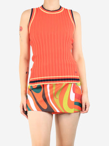 Victoria Beckham Red sleeveless ribbed tank top - size S