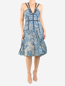 Ulla Johnson Blue floral midi dress - size UK 10