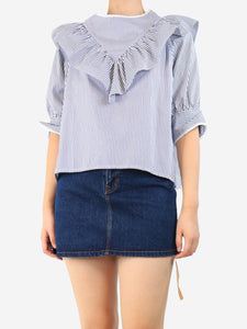 Atlantique Ascoli Blue and white striped blouse - size UK 10