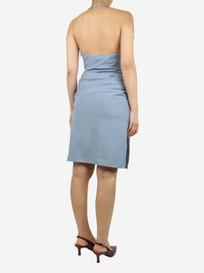 Jacquemus Blue halter neck side cutout midi dress - size UK 10