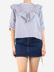 Atlantique Ascoli Blue and white striped blouse - size UK 10
