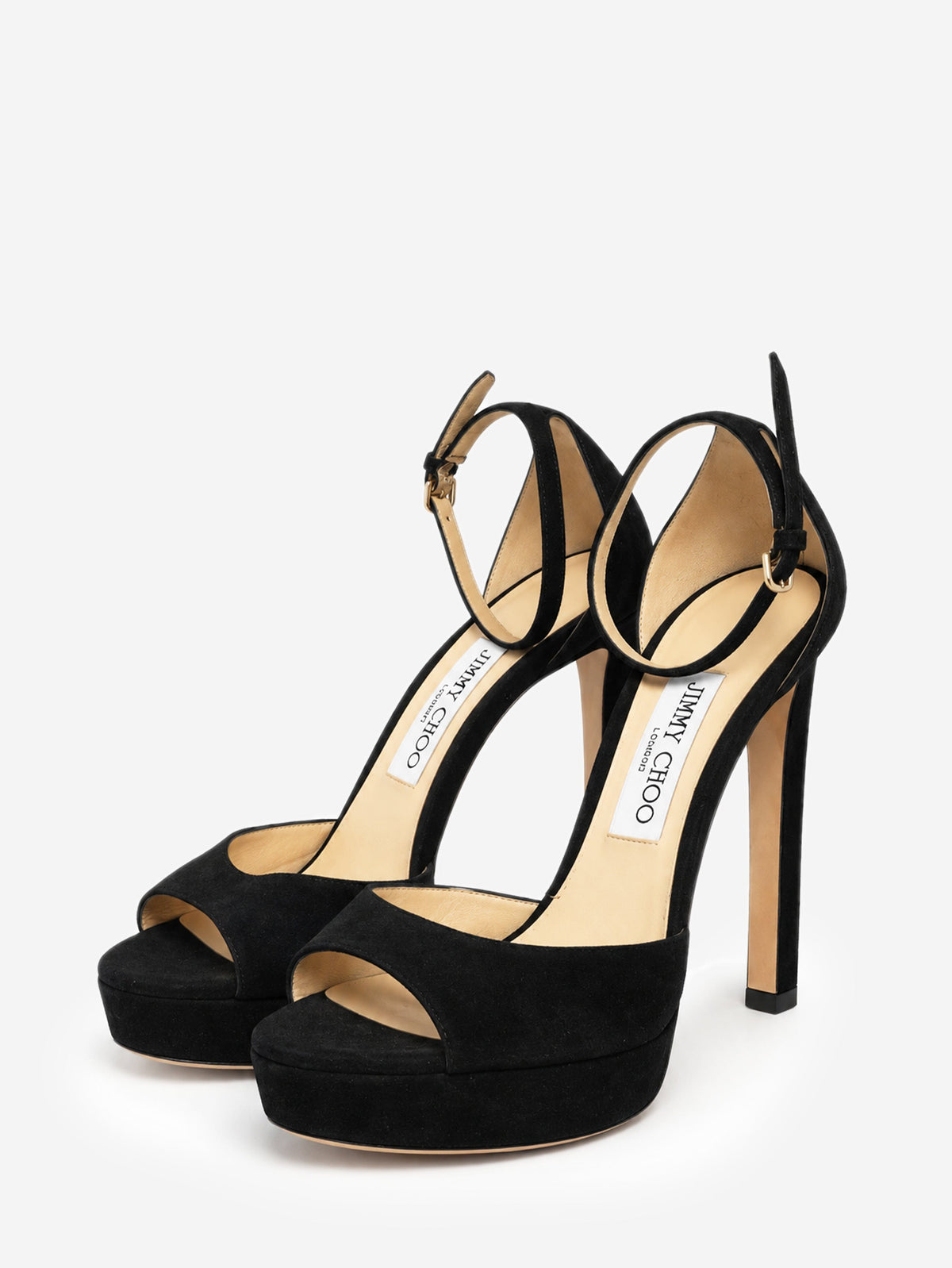 Black suede Pattie 130 platform sandals - size EU 37.5 Heels Jimmy Choo 