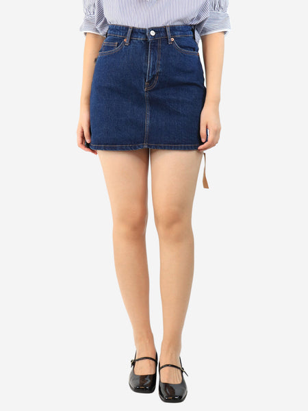 Blue denim mini skirt - size UK 8 product image