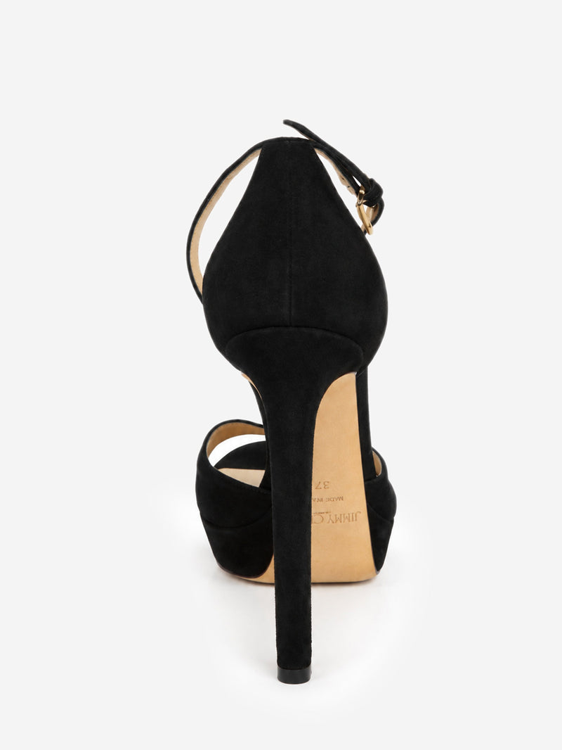 Black suede Pattie 130 platform sandals - size EU 37.5 Heels Jimmy Choo 