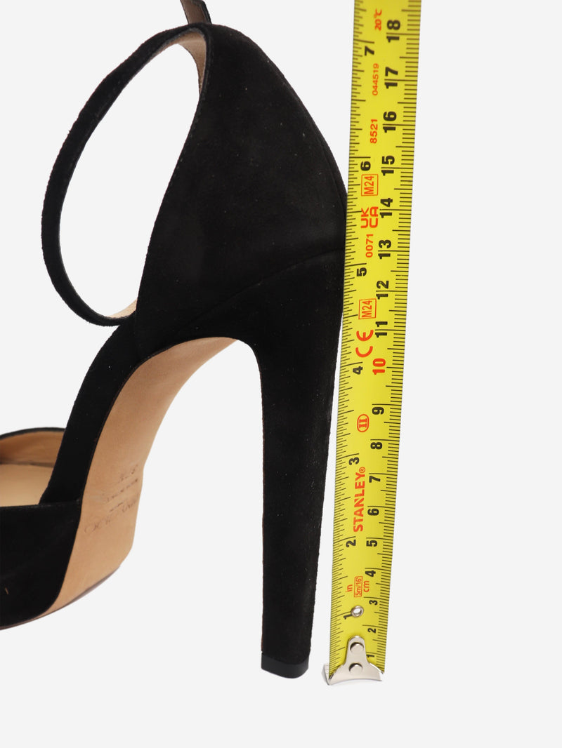 Black suede Pattie 130 platform sandals - size EU 37.5 Heels Jimmy Choo 