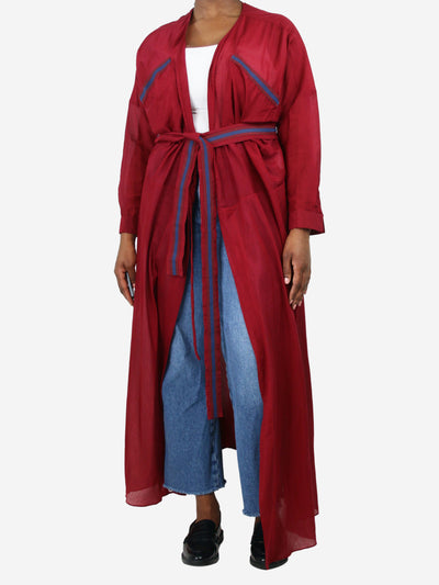 Red belted silk-blend robe - size UK 12 Dresses Albus Lumen 