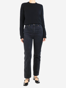 Khaite Black straight leg jeans - size UK 8