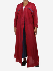 Albus Lumen Red belted silk-blend robe - size UK 12