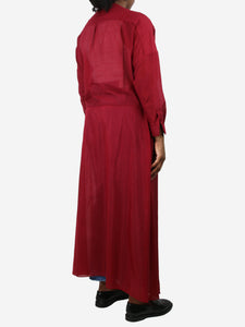 Albus Lumen Red belted silk-blend robe - size UK 12