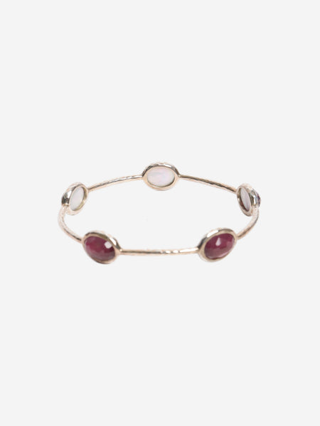 Silver and purple 5-stone bangle alternate image