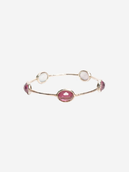 Silver and purple 5-stone bangle product image