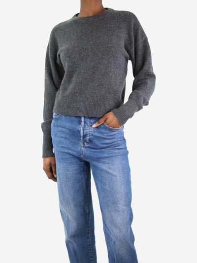 Dark grey cashmere crewneck jumper - size UK 4 Knitwear Theory 