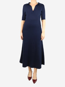 Gabriela Hearst Navy blue wool-blend maxi dress - size M