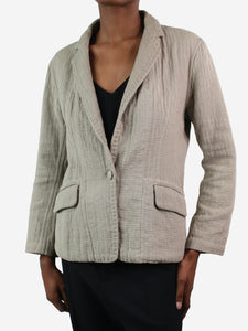 Haat Issey Miyake Beige single-buttoned textured jacket - Brand size 2