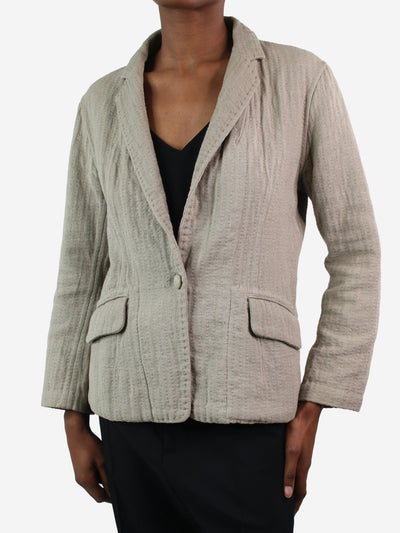 Beige single-buttoned textured jacket - Brand size 2 Coats & Jackets Haat Issey Miyake 