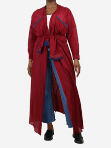 Albus Lumen Red belted silk-blend robe - size UK 12