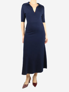 Gabriela Hearst Navy blue wool-blend maxi dress - size M