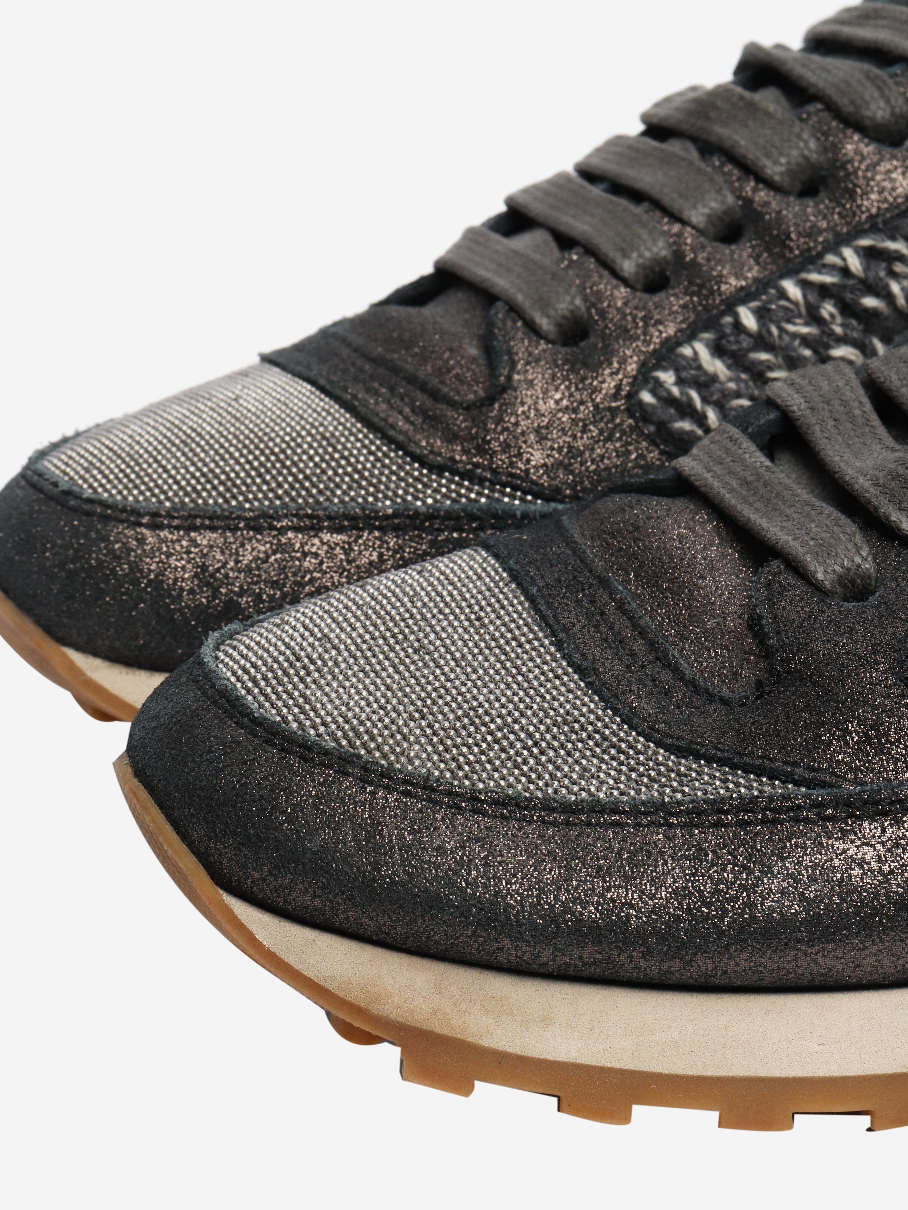 Dark grey sparkly tweed trainers - size EU 38 Trainers Brunello Cucinelli 