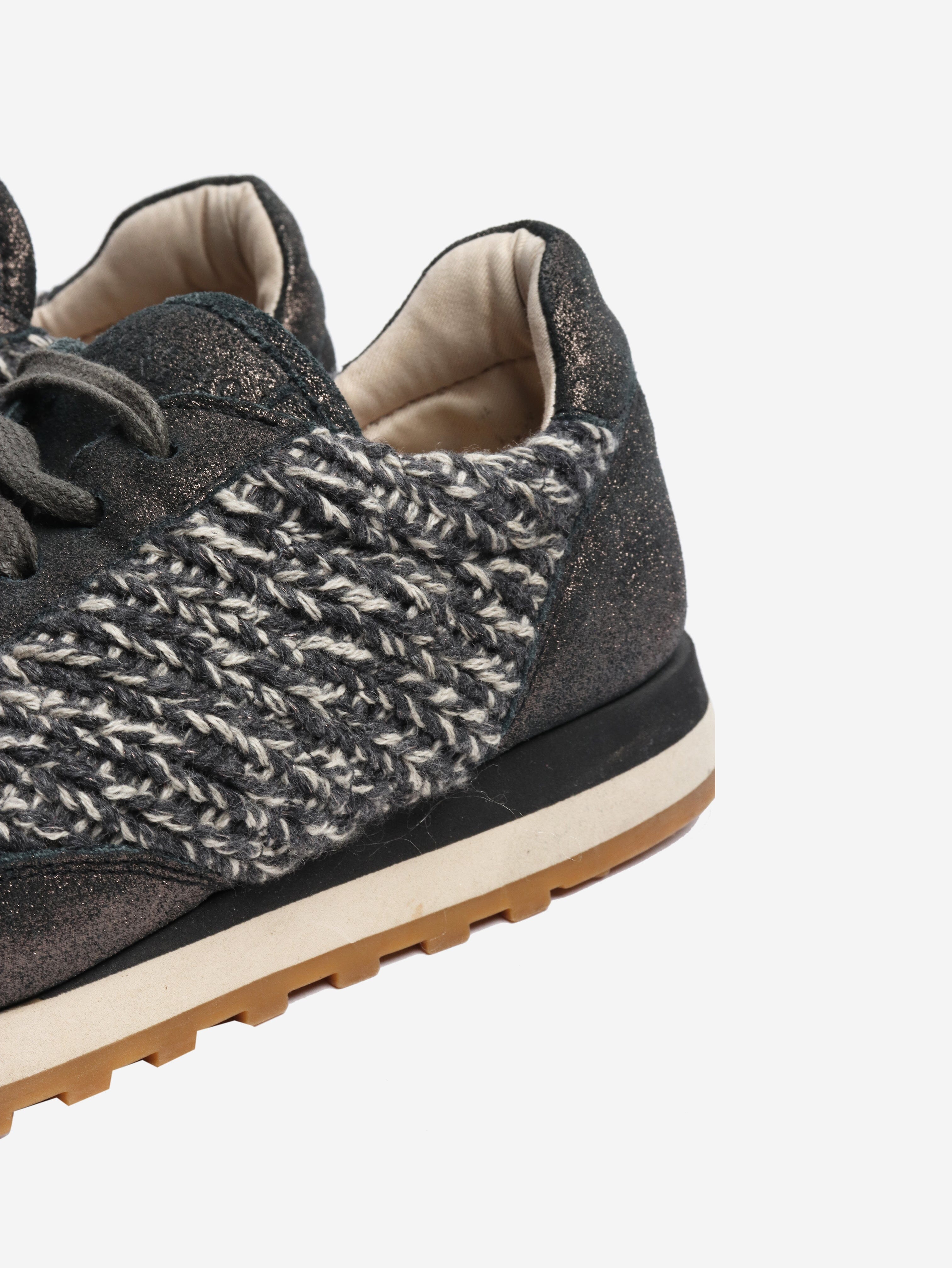 Dark grey sparkly tweed trainers - size EU 38 Trainers Brunello Cucinelli 