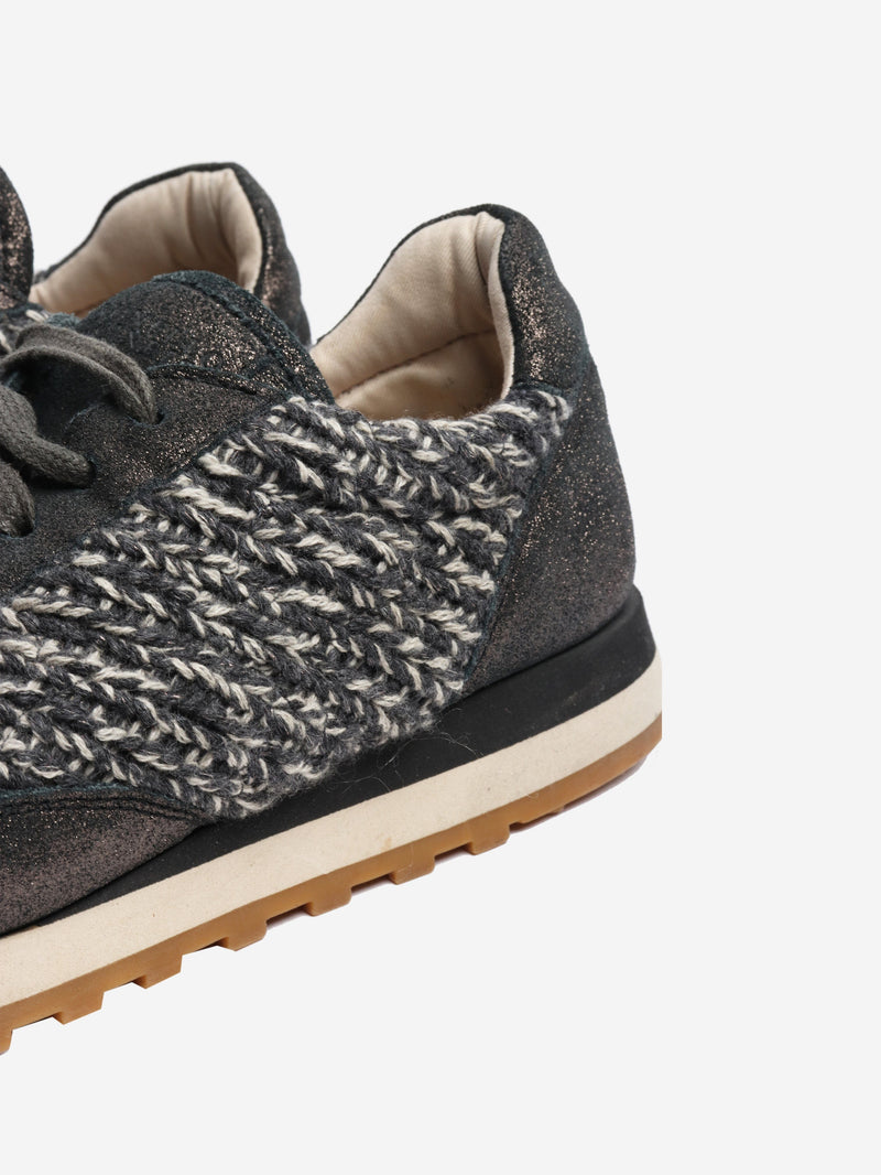 Dark grey sparkly tweed trainers - size EU 38 Trainers Brunello Cucinelli 