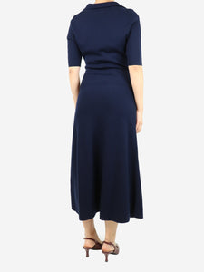 Gabriela Hearst Navy blue wool-blend maxi dress - size M