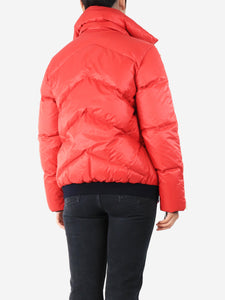 Gucci Red floral colourblock puffer jacket - size UK 10