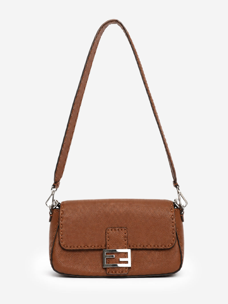 Fendi brown Cuoio Romano leather Selleria Baguette bag - view 3