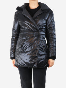 Chanel Black hooded puffer jacket - size UK 8