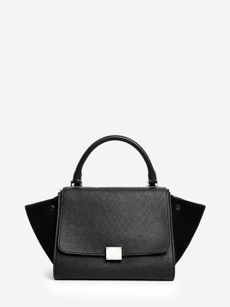 Black leather and suede Trapeze bag Shoulder bags Celine 