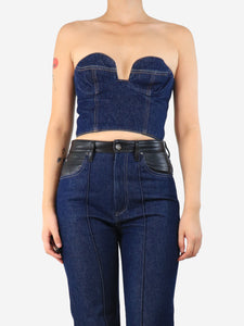 Magda Butrym Blue denim cropped top - size UK 10