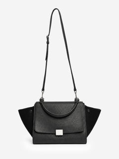 Black leather and suede Trapeze bag Shoulder bags Celine 