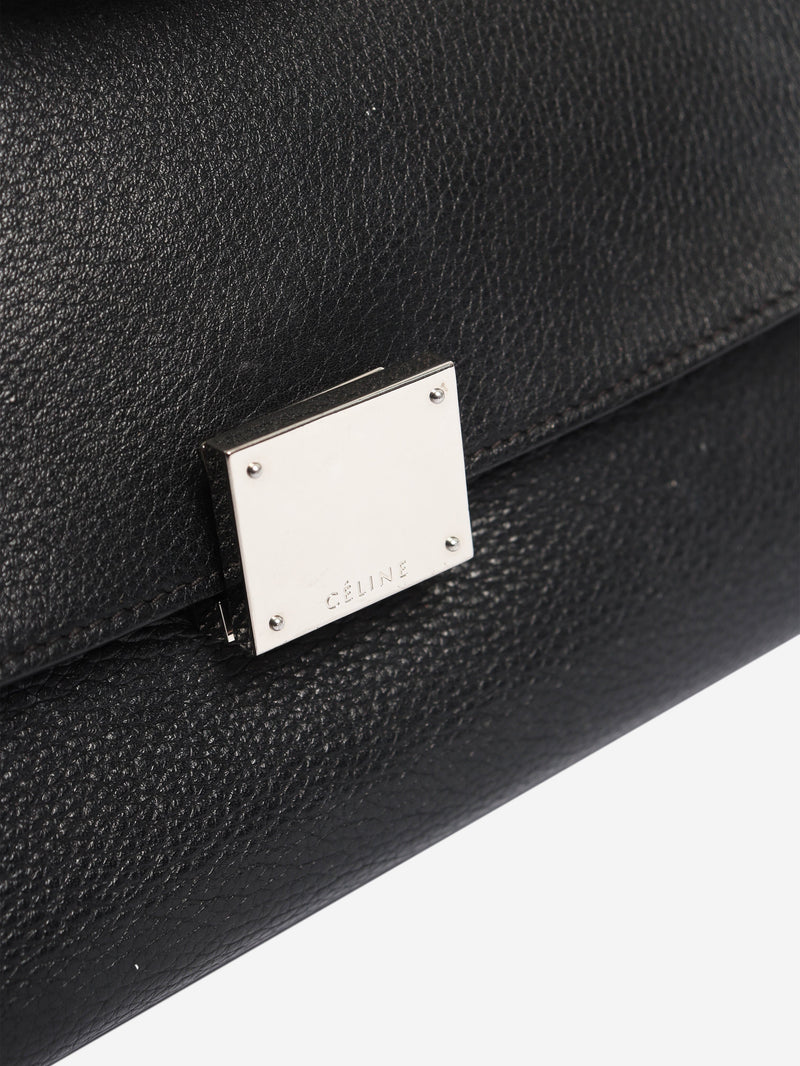 Black leather and suede Trapeze bag Shoulder bags Celine 