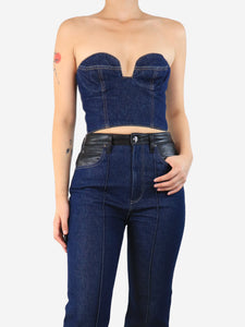 Magda Butrym Blue denim cropped top - size UK 10
