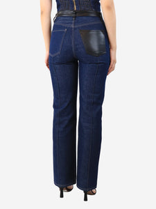 Goldsign Blue jeans with leather detail - size UK 8