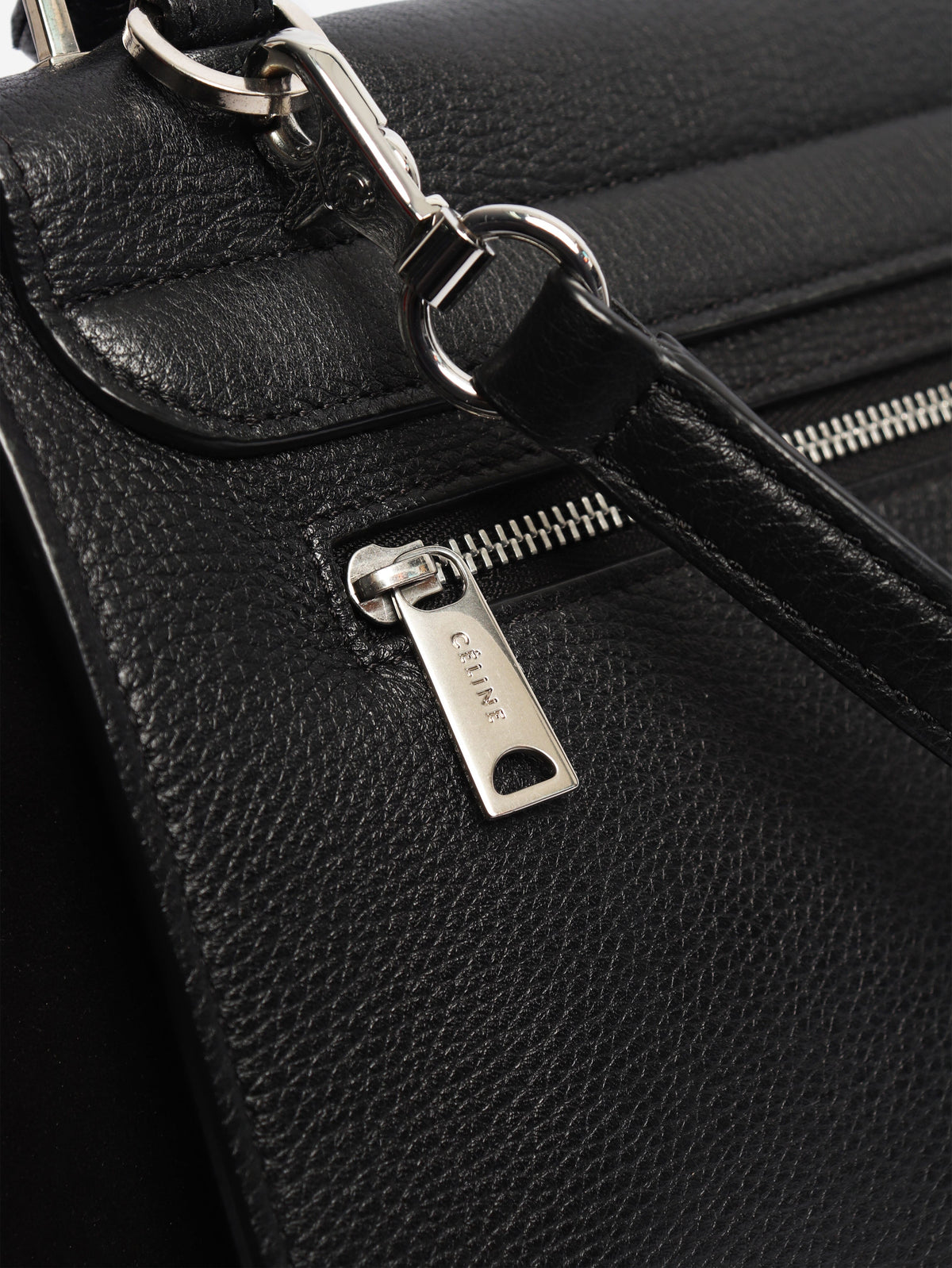 Black leather and suede Trapeze bag Shoulder bags Celine 