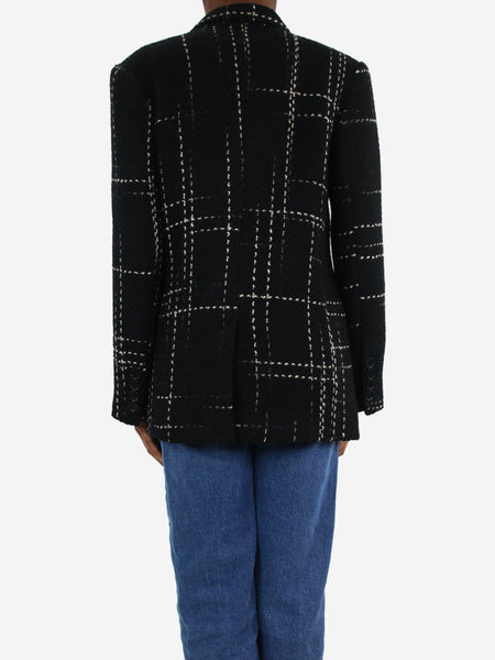 Black double-breasted wool-blend jacket - size XS alternate image