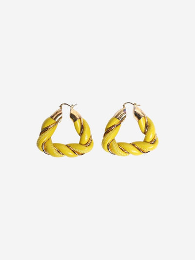 Green leather twist hoop earrings Earrings Bottega Veneta 