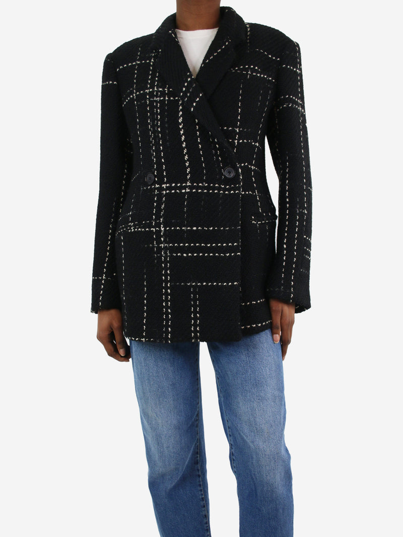 double breasted wool blend jacket