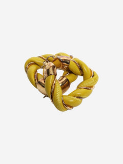 Green leather twist hoop earrings Earrings Bottega Veneta 
