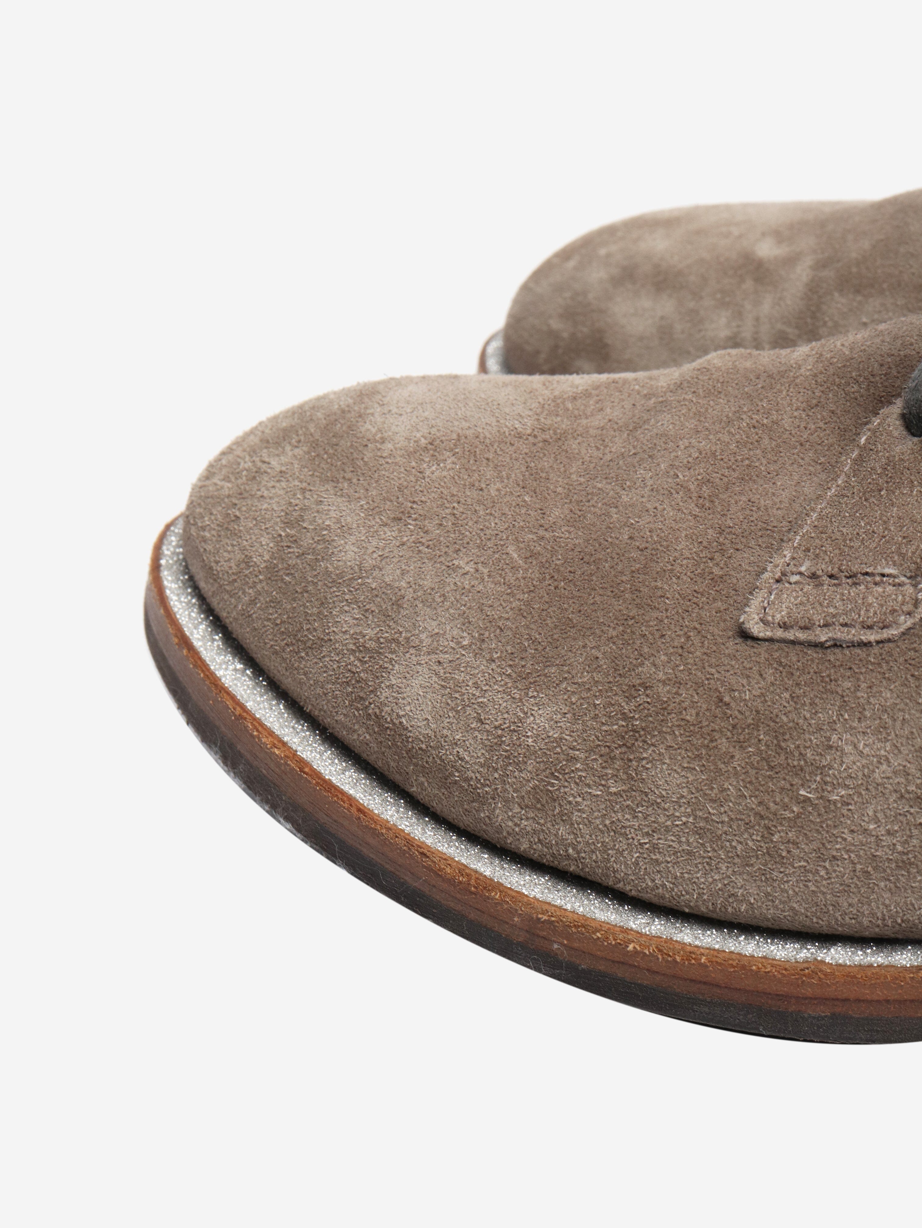 Taupe suede lace-up shoes - size EU 38 Flat Shoes Brunello Cucinelli 