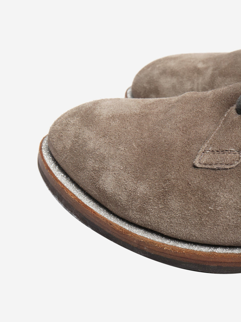 Taupe suede lace-up shoes - size EU 38 Flat Shoes Brunello Cucinelli 