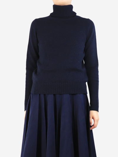 Navy turtleneck cashmere jumper - size UK 10 Knitwear Allude 
