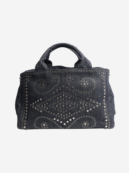Indigo denim bejewelled 2way tote product image