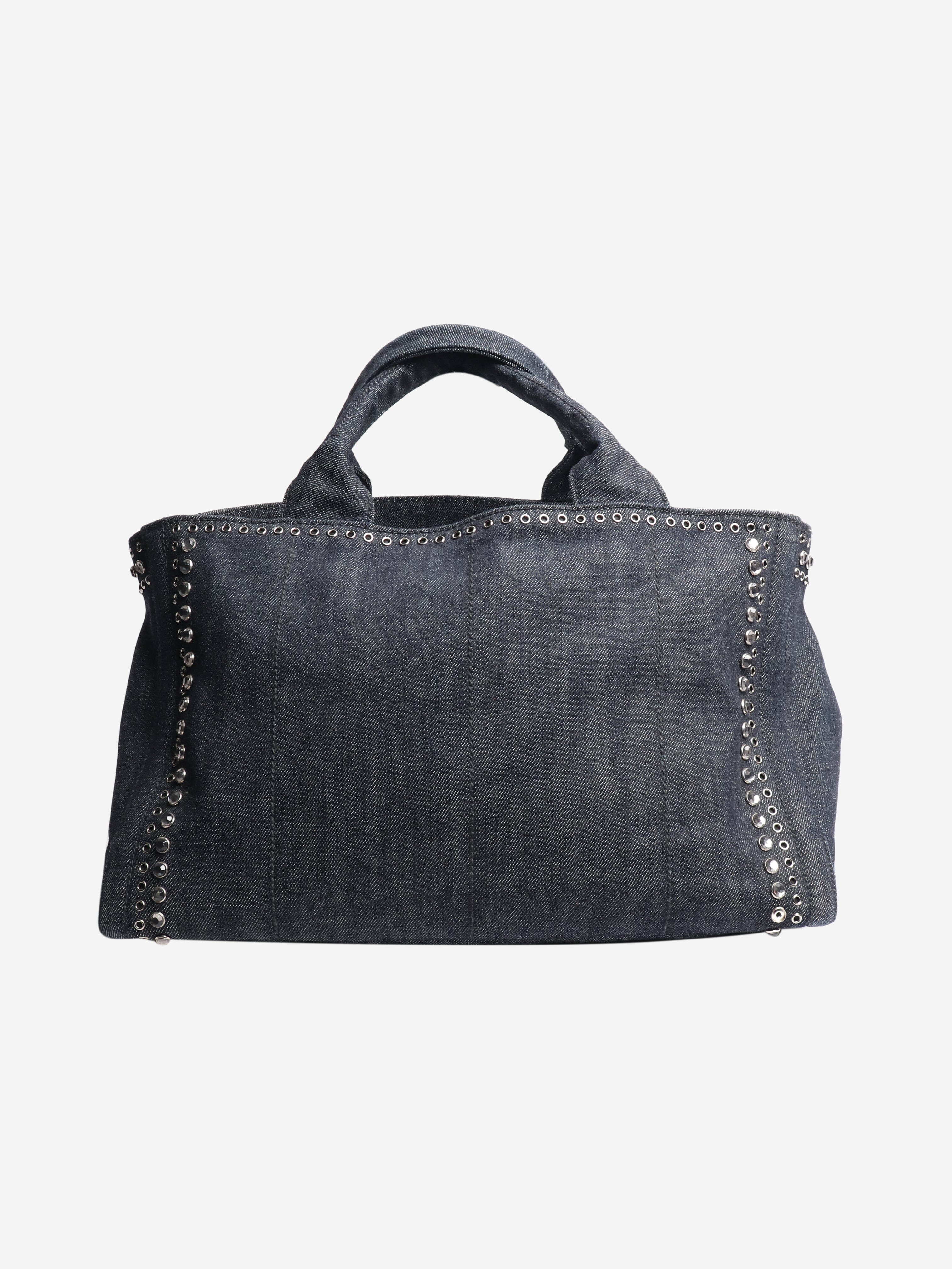 Indigo denim bejewelled 2way tote Shoulder bags Prada 