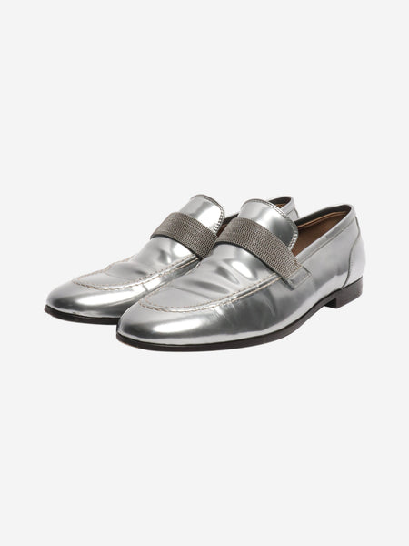 Silver chrome loafers - size EU 38 alternate image