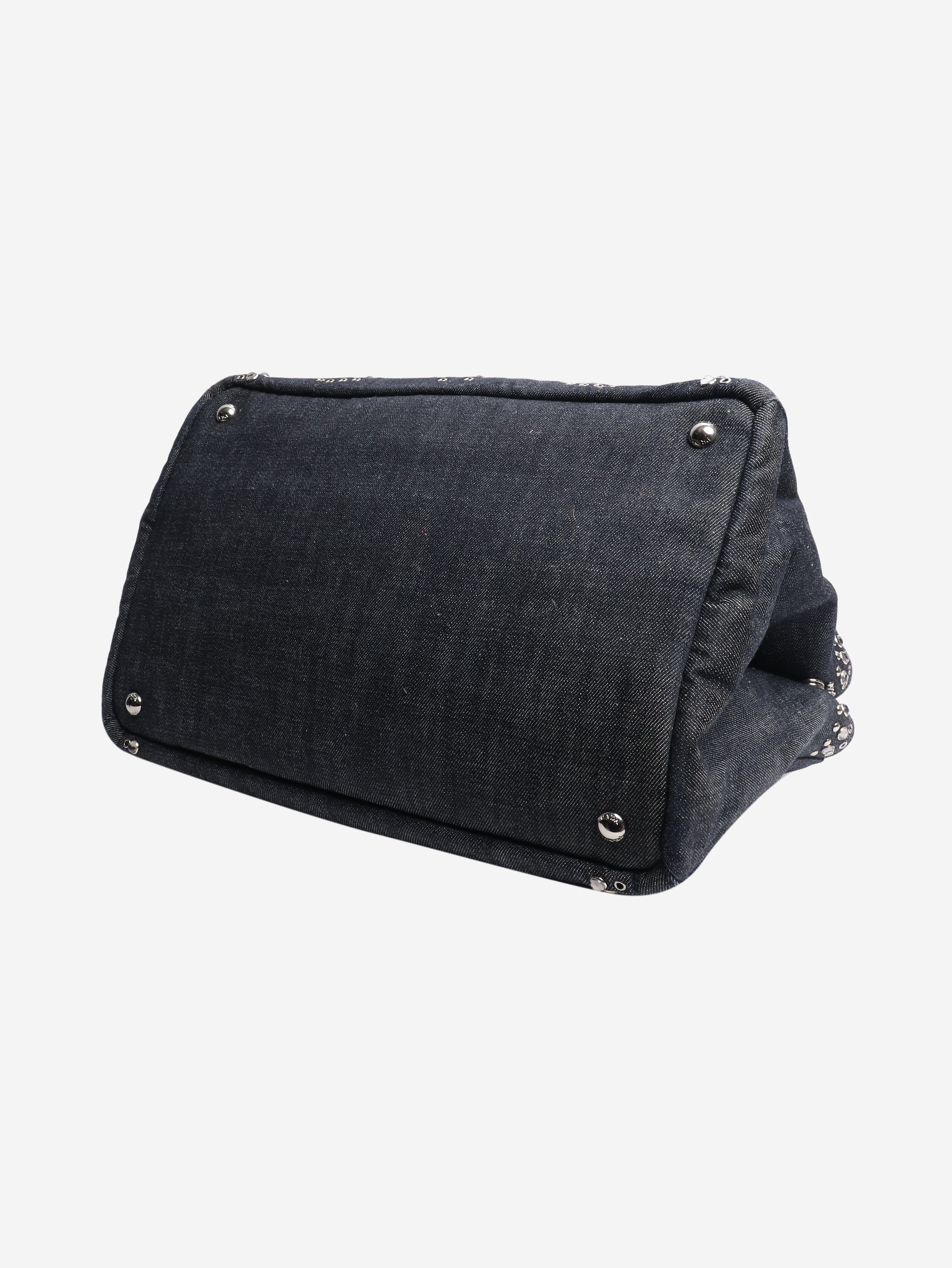 Indigo denim bejewelled 2way tote Shoulder bags Prada 